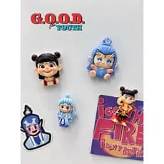 Nezha adesivos de geladeira ímãs acessórios de resina criativos exclusivos 3d joias tridimensionais brinquedos doces ade