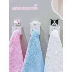 Sanrio toalheiro toalete perfurado toalha Plug criativo clipe de toalha gancho de armazenamento do banheiro espremedor d