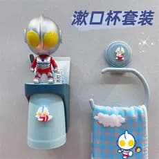Ultraman copo de enxaguante bucal infantil copo de escova de dentes montado na parede menino magnético bonito dos desenh