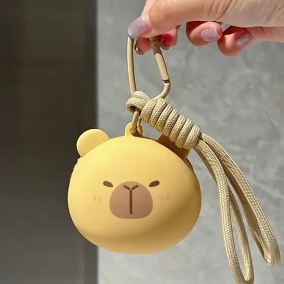 Kapibara moeda bolsa chaveiro criativo dos desenhos animados bonito fone de ouvido saco boneca pequeno presente criativo
