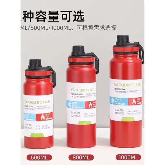 1.000ml grande capacidade esportes ao ar livre garrafa de água 304 copo térmico de aço inoxidável criativo espaço portát