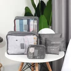 Conjunto de saco de armazenamento de viagem conjunto de seis peças saco de organização de bagagem de viagem roupas íntim