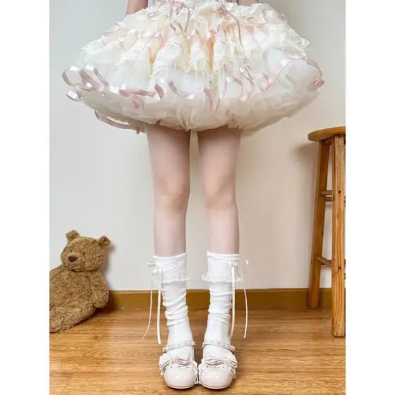 Lolita branco Bowknot fada princesa meias verão estilo fino meados de tubo meias japonês cor sólida rendas jk meias