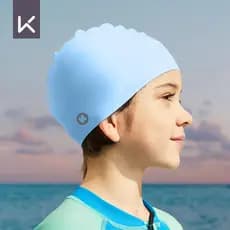 Touca de natação à prova d'água para crianças, não estrangular a cabeça, menino, bebê, Silicone, proteção de ouvido, men