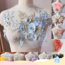 AMARLIS Patches Bordados com Lantejoulas, Patches Florais DIY, Apliques de Bordado para Costura em Roupas de Casamento A