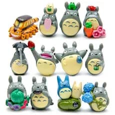 12 peças de figuras em miniatura do anime Meu Vizinho Totoro, bonecos colecionáveis do Studio Ghibli de Hayao Miyazaki