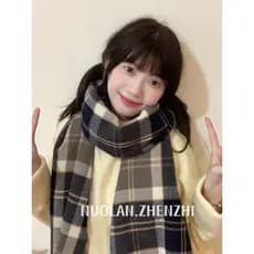 Versão coreana novo estilo de venda quente cachecol fresco inverno All-match xadrez cachecol feminino estudante cachecol