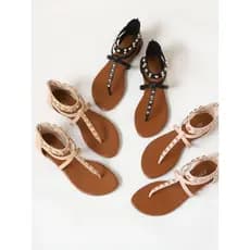 Estilo europeu americano senhoras sandálias verão beira-mar férias novo estilo Retro Casual moda sapatos romanos sandáli