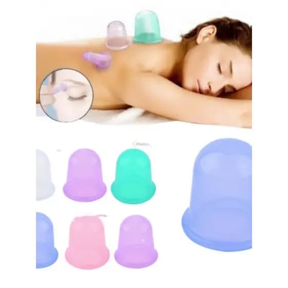 1pc Corpo Relaxar Vácuo Silicone Massagem Copos Cupping Para Musc