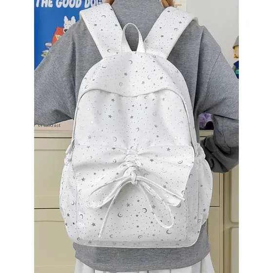 Mochila escolar para meninas do ensino médio, mochila escolar de alto valor com estampa de estrela, mochila leve para vi