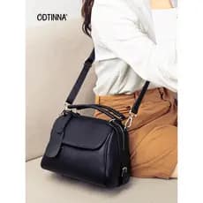 Estação europeia influenciador bolsa de couro genuíno feminino 2026 novo estilo elegante All-Match saco do mensageiro de