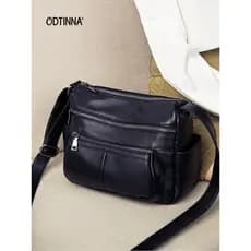 Bolsa mensageiro feminina de couro genuíno 2026 novo estilo elegante All-Match primeira camada bolsa de ombro bolsa mãe