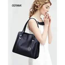 ODTINNA senhoras sacos 2026 novo estilo na moda moda couro genuíno bolsa feminina grande capacidade saco de ombro saco d