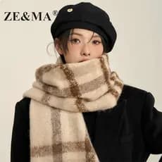 ZE & MA cachecol feminino 2026 novo estilo inverno estilo coreano atmosfera luz luxo High-End sentimento outono inverno