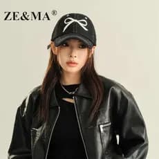 ZE & MA Boné de beisebol aba larga rosto grande chapéu de rosto pequeno feminino 2025 novo estilo aba grande outono inve