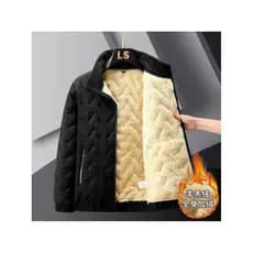 Macacão de trabalho forro de lã de inverno jaqueta espessada masculina tamanho grande solto quente gola alta jaqueta aco