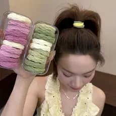 [Super econômico retrato familiar série 5 cores] corda de cabelo de rabo de cavalo alto elástico durável elástico laço d