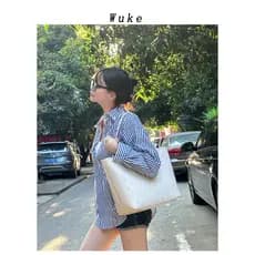 Must-Have Bolsa Feminina Novo Estilo Bolsa Feminina Simples Sacola All-Match Textura Diamante Grande Capacidade Commuter