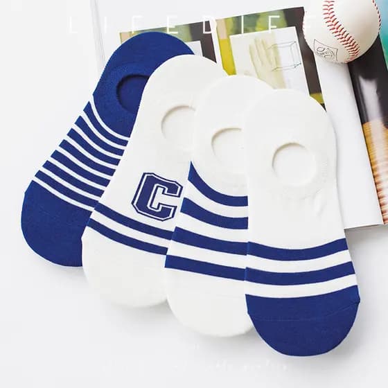 Meias de algodão verão estilo fino senhoras barco meias listradas Klein azul meias femininas meias invisíveis branco bai