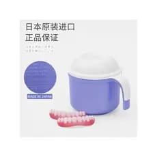 Japão importado caixa de armazenamento de dentadura embeber chaves copo de limpeza idosos retentor pessoal recipiente de