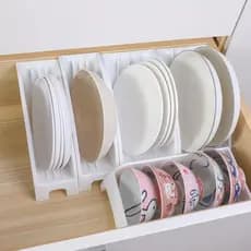 Japão importado prato de jantar rack de armazenamento placa Vertical dreno rack armário cozinha prato separação rack org