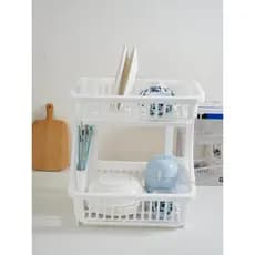 Japão importado dupla camada prato dreno rack de cozinha talheres rack de armazenamento prato dreno cesta pia secagem pr