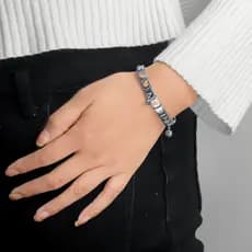 Módulo italiano de aço inoxidável pulseira gancho quadrado em forma de coração módulo brilhante elástico DIY pulseira ac