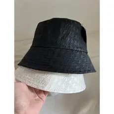 High-End sentido brilhante primavera verão senhoras chapéu de sol viagem preto branco tecido tridimensional Casual balde