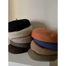 Estilo japonês outono inverno chapéu cor conserva boina feminina lã pura engrossado versão grande mostrar rosto pequena