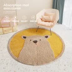 Ins tapete redondo engrossado tapete de mesa casa absorvente sala estar tapete doméstico rastejando das crianças pé