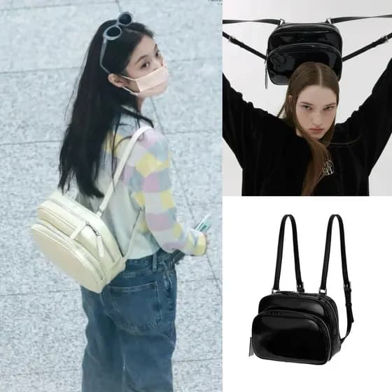 Mochila autêntica coreana jennie jennie Kim Ji Ni mesmo estilo novo estilo Mini mochila mochila preta bolsa Casual