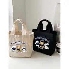 Bolsa de lona pequena All-Match trabalhador de escritório Bento saco novo estilo estudante grande capacidade lancheira s