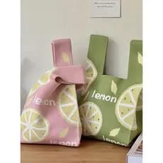 K bolsa de malha bolsa ins novo estilo bolsa feminina estilo frutas All-Match bolsa feminina bolsa de ombro balde saco d