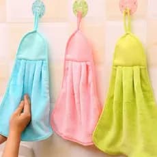 Toalha de mão pendurada espessada Coral velo cozinha banheiro bonito dos desenhos animados absorvente crianças toalha de