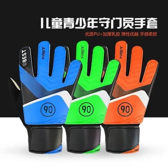 Luvas de goleiro de futebol infantil látex anti-colisão luvas de goleiro antiderrapante respirável luvas de proteção uma