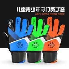 Luvas de goleiro de futebol infantil látex anti-colisão luvas de goleiro antiderrapante respirável luvas de proteção uma