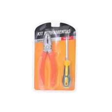 Kit Ferramentas Alicate Cabo Emborrachado Laranja E Chave De Fenda e Philips - S&V