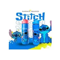 Garrafa Plástico Squeeze Água 700ML Stitch Azul Academia Escola Livre de BPA - ESV
