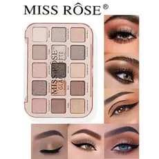 MISSROSE15 Paleta de sombras coloridas fosca cor terra reparação de longa duração à prova de suor fácil de colorir Flash