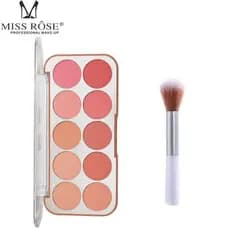 MISS ROSE Blush paleta 10 cores perolado fosco Rouge sombra uma paleta multiuso alto brilho reparação de longa duração à