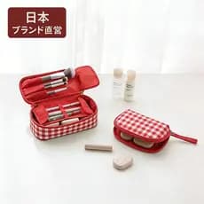 Bolsa cosmética tridimensional de fibra de poliéster reciclada importada do Japão, armazenamento de viagem, bolsa de hig