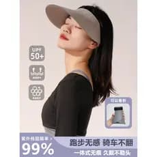 Chapéu protetor solar integrado sem sentido feminino verão Ultra-leve esportes oco chapéu de sol masculino à prova de ul