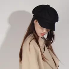 Respirável elegante ~ algodão linho octogonal chapéu feminino verão versão coreana na moda cabeça grande pequena circunf