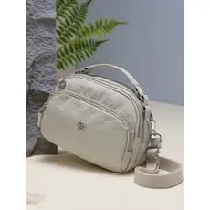 Japonês náilon Cross-corpo pequeno saco feminino Multi-compartimento portátil leve bolsa de ombro lazer telefone móvel v