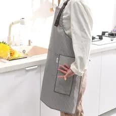 Avental de limpeza manual estilo japonês, cozinha, à prova d'água, à prova de óleo, capa de cozinha, bolso grande, resis