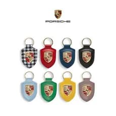 Chaveiro Porsche porsche escudo emblema chaveiro Original alemão importado logotipo de couro genuíno [não reembolsável]