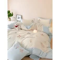 Roland Home Textiles Bonito Espessado Dupla Face Leite Lã Conjunto de Quatro Peças Outono Inverno Coral Fleece Plus Capa