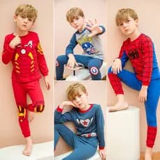 Meninos roupas de outono calças compridas terno crianças outono inverno dos desenhos animados roupa interior meninos mol