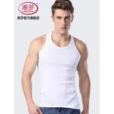 Langsha colete masculino de algodão puro absorvente de suor verão esportes obstáculos usar branco fino esportes Bottomin