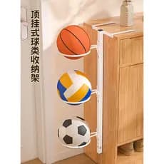 Cesta de basquete rack pendurado armário lateral bola armazenamento ferramenta útil rack de futebol sem perfuração cesta